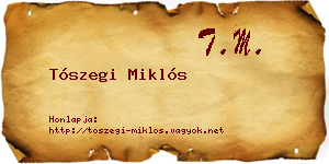 Tószegi Miklós névjegykártya