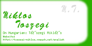 miklos toszegi business card